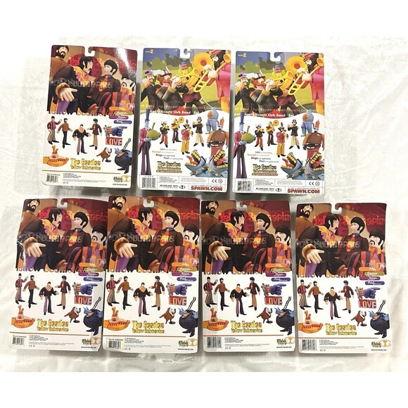 The Beatles Yellow Submarine Set of 7 McFarlane Figures NEW Sealed - Picture 2 of 11